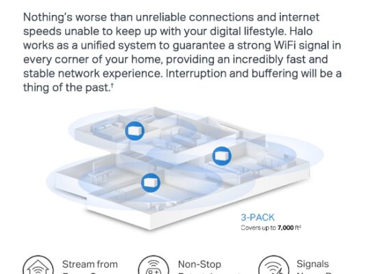 MERCUSYS Halo H80X(3-Pack) AX3000 Whole Home Mesh WiFi 6 System