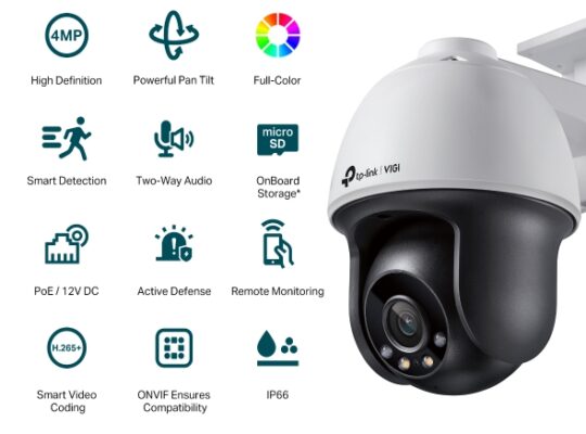 TP-LINK VIGI C540(4mm) VIGI 4MP Outdoor Full-Color Pan Tilt Network Camera