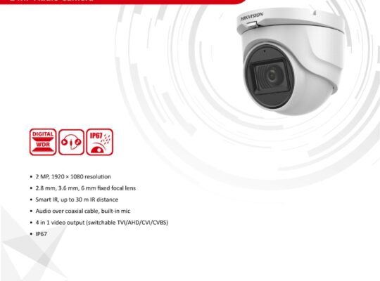 HIKVISION DS-2CE76D0T-ITMFS(3.6) 2 MP Audio Fixed Turret Camera