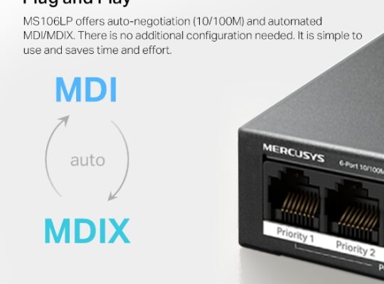 MERCUSYS MS106LP 6-Port 10/100Mbps Desktop Switch with 4-Port PoE+