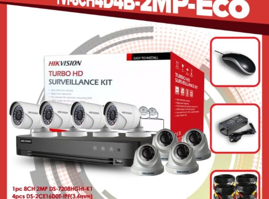 HIKVISION 8-Channel 2MP KIT (TVI-8CH4D4B-2MP-ECO)