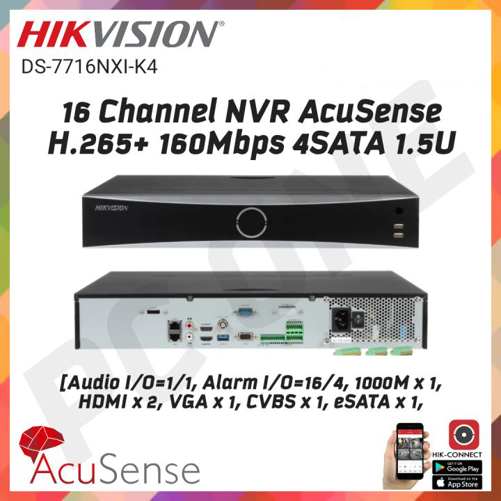 HIKVISION DS-7716NXI-K4 16-ch 1.5U K Series AcuSense 4K NVR – Sulitipid ...