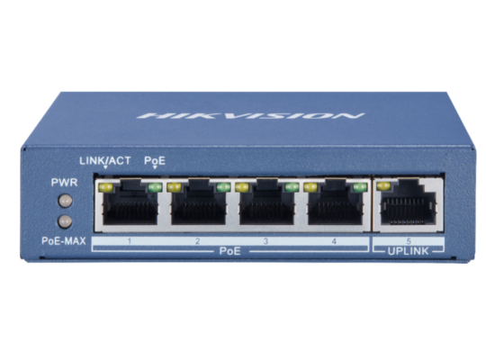 HIKVISION DS-3E0505P-E/M 4 Port Gigabit Unmanaged POE Switch