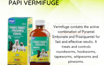 Papi Vermifuge Suspension 60ml for Pets / Vitamins for dogs cats